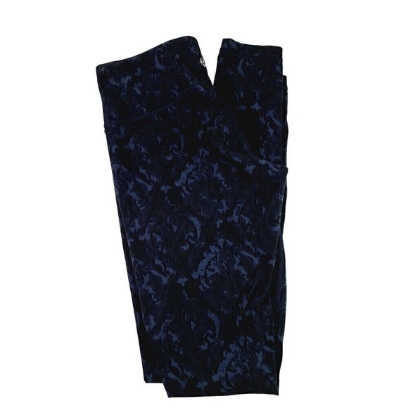 Lululemon Wunder Under Pant Roll Down Leggings Women's Size 6 Floral Sport Iris - Picture 1 of 7